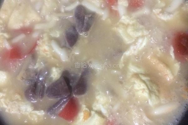 白玉菇猪肝番茄鸡蛋汤的做法图解9