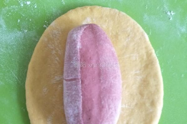 双色橄榄球馒头的做法图解4