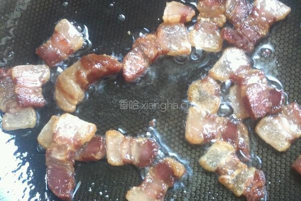 腊肉炒紫扁豆的做法图解6