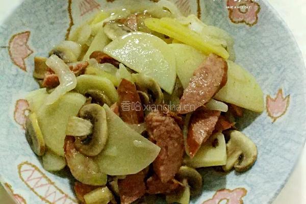 孜然土豆炒红肠