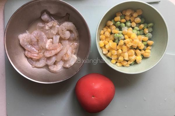 番茄杂蔬虾仁的做法图解4