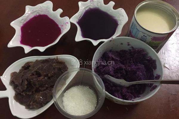 火龙果紫薯西米卷的做法图解4