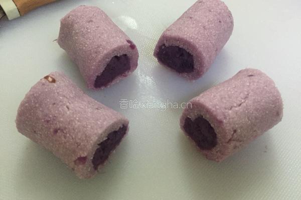 火龙果紫薯西米卷的做法图解12