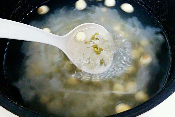冰糖银莲绿豆粥的做法图解4
