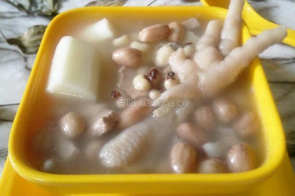 花生眉豆山药鸡脚汤的做法图解8