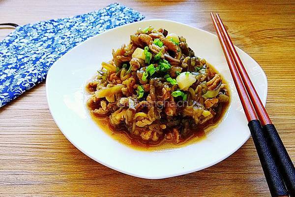 肉丝蚝油茄丝的做法图解9