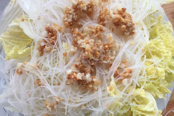蒜蓉娃娃菜蒸粉丝儿的做法图解7