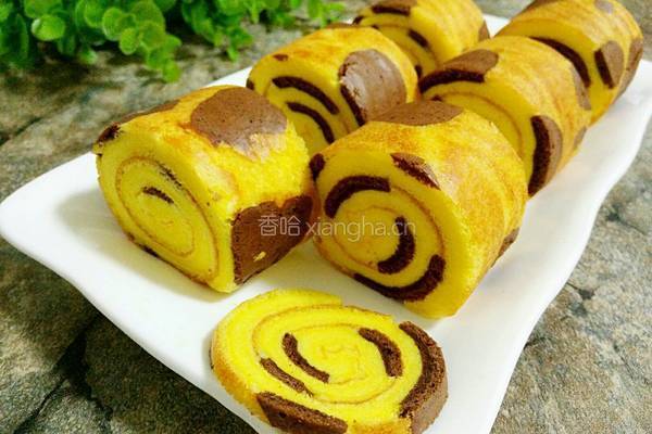 奶牛纹蛋糕卷的做法图解29