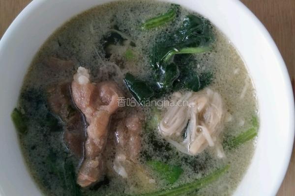 羊肉金针菇菠菜汤的做法图解6