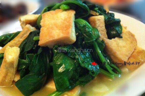 菠菜炒豆腐的做法图解8