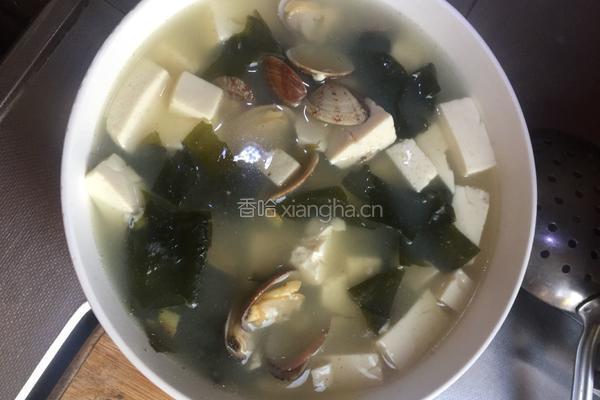 蛤蜊豆腐海带汤的做法图解10