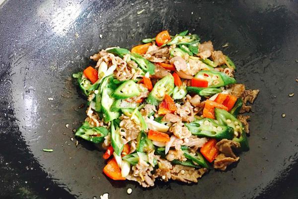 秋葵炒肉的做法图解12