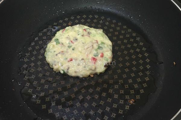 香菇虾仁丝瓜烙饼的做法图解9