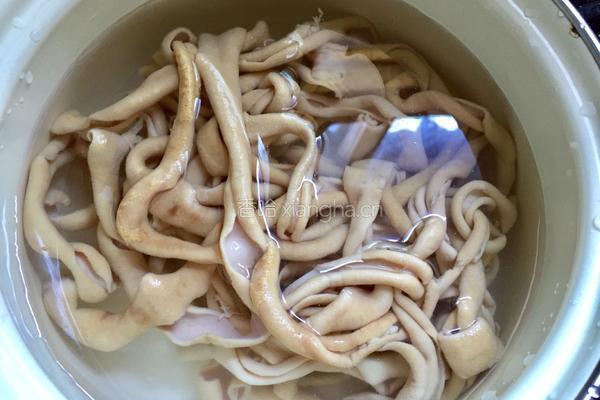 萝卜干炒鸭肠的做法图解2