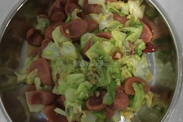 圆生菜炒火腿肠的做法图解6