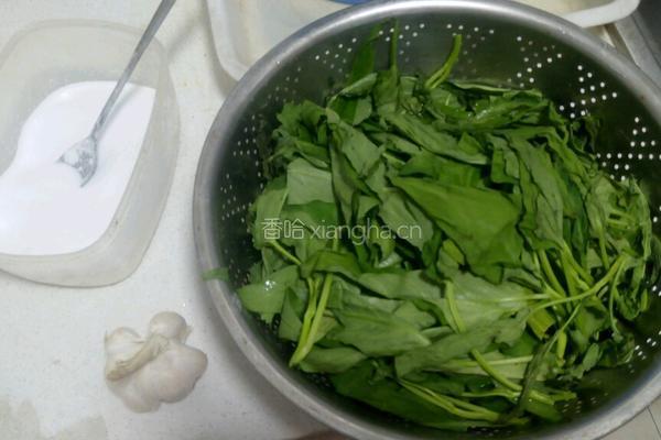 蒜瓣炒空心菜的做法图解1