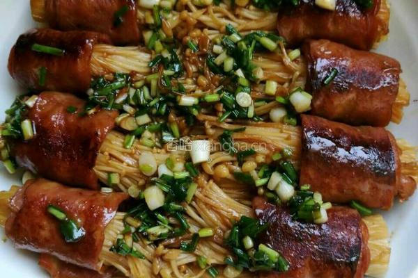 可乐培根金针菇的做法图解5