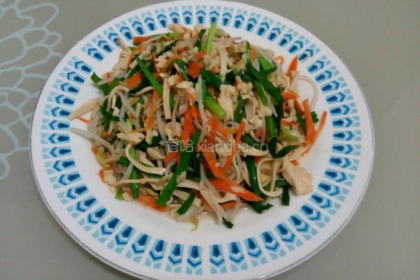 杂菜爆炒鸡脯肉丝的做法图解8
