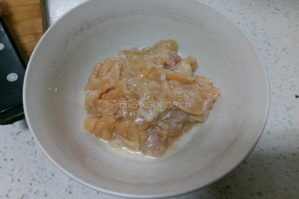杂菜爆炒鸡脯肉丝的做法图解3