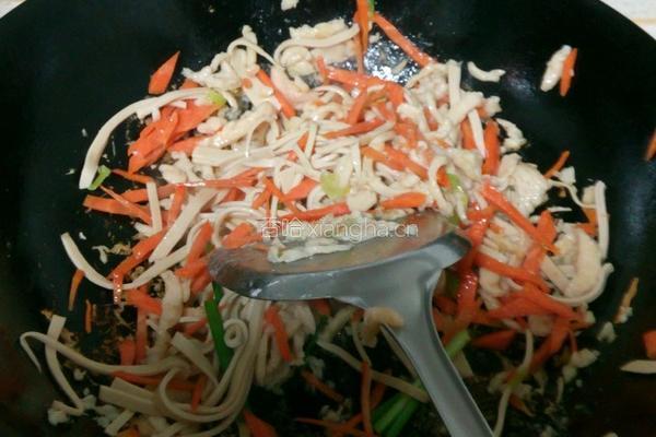 杂菜爆炒鸡脯肉丝的做法图解6