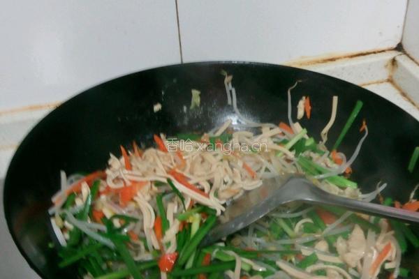 杂菜爆炒鸡脯肉丝的做法图解7