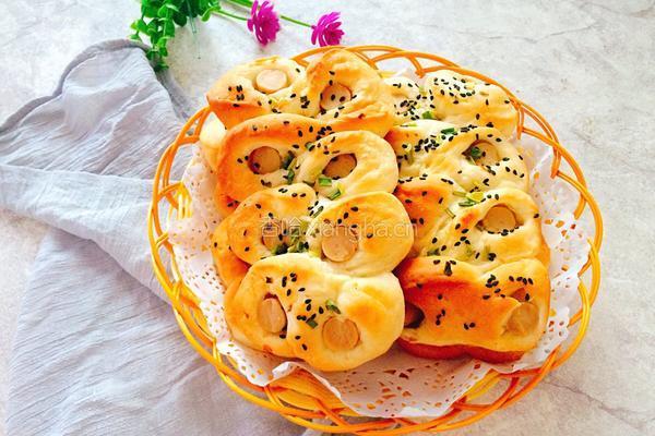 葱香芝麻火腿面包的做法图解11