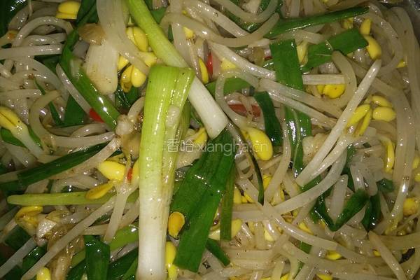 黄豆芽炒葱的做法图解5