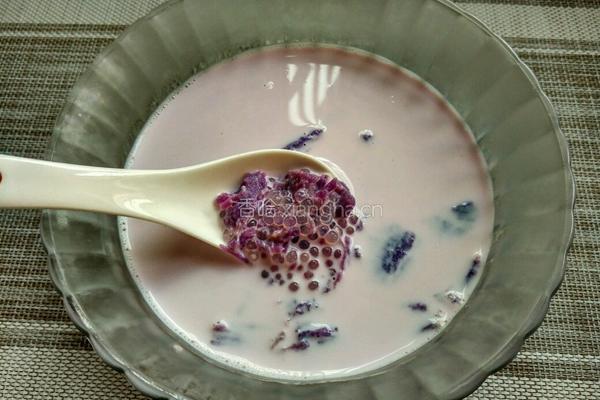紫薯牛奶西米露的做法图解8