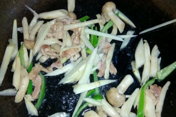 嫩姜炒茶树菇的做法图解4