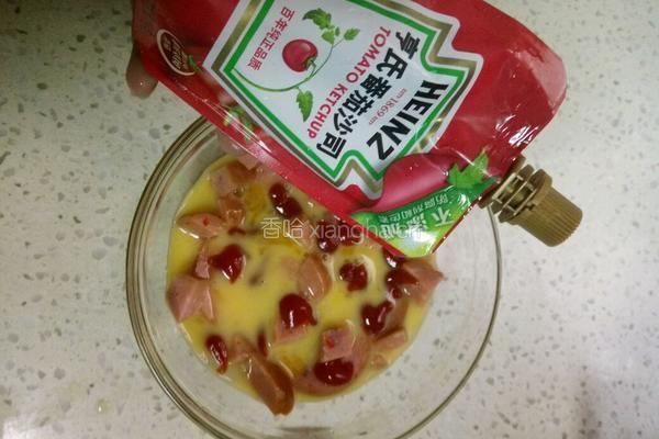 香肠奶酪烘蛋的做法图解3