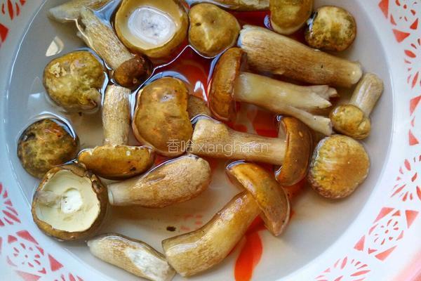 青椒炒野生菌的做法图解3