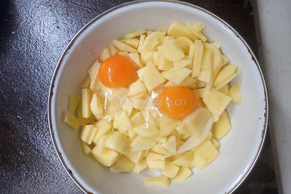 黄金鸭蛋土豆烙饼的做法图解3