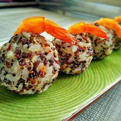 香菇虾仁三色藜麦饭团的做法[图]