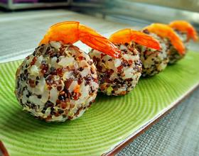 香菇虾仁三色藜麦饭团[图]