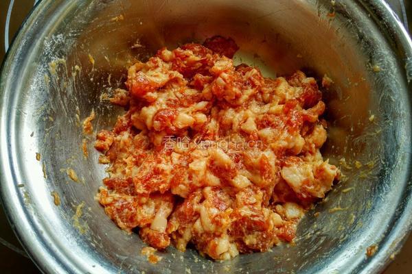 藕丁鲜肉酿香菇的做法图解4