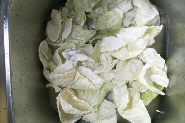 老干妈辣椒油包菜馅的做法图解1