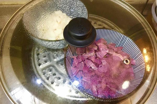 桂花紫薯山药糕的做法图解4