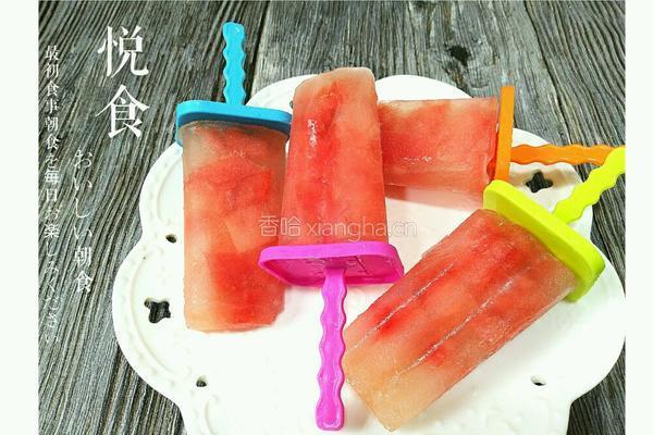 自制蜂蜜西瓜冰棍的做法图解2