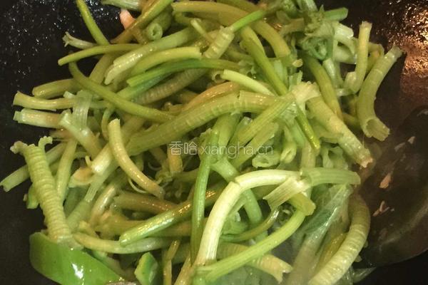 菜椒炒南瓜藤的做法图解3