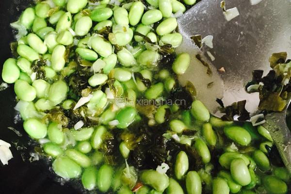 小咸菜烧毛豆的做法图解9