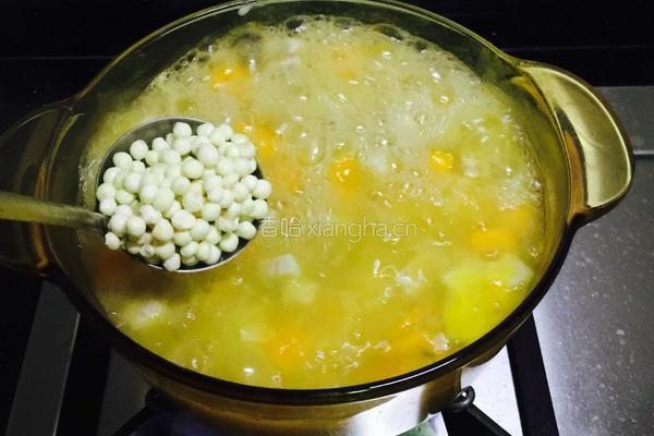 椰汁香芋芡实南瓜糖水的做法图解11