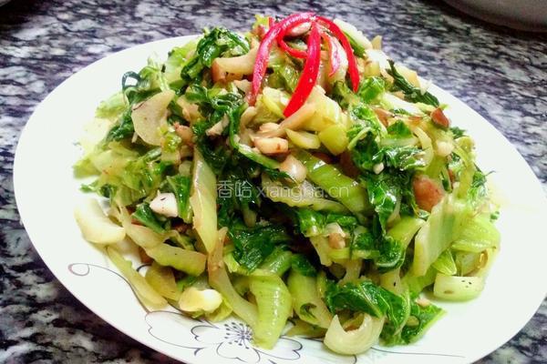 花生炒芥菜的做法图解6