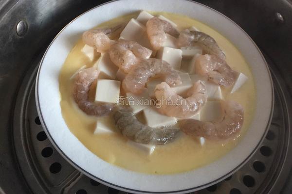虾仁豆腐蒸蛋的做法图解9