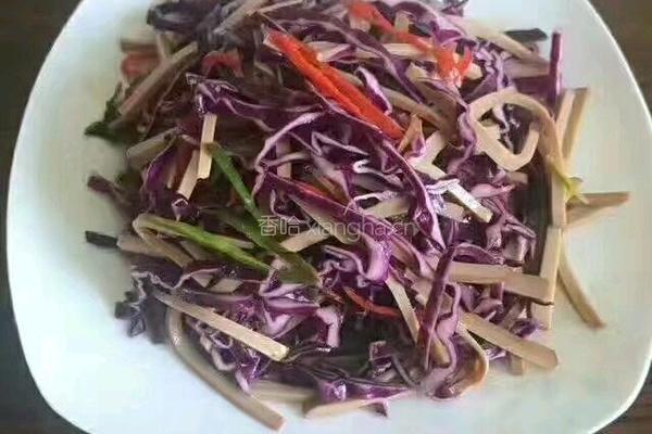紫甘蓝拌蛋定姐鸡蛋干的做法图解5