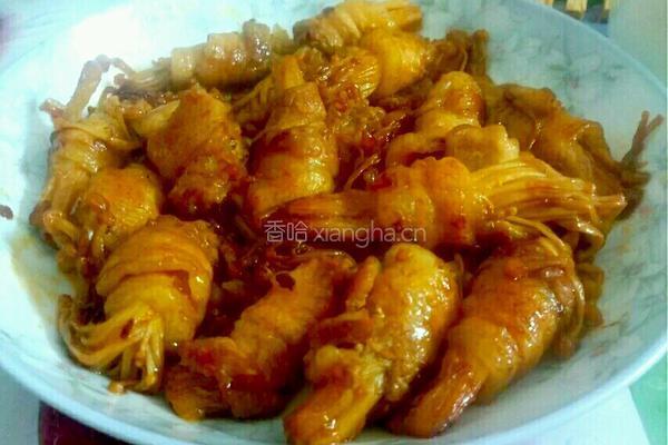 五花肉卷绿豆芽的做法图解5