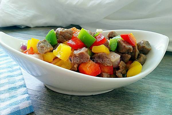 彩椒牛肉丁的做法图解12