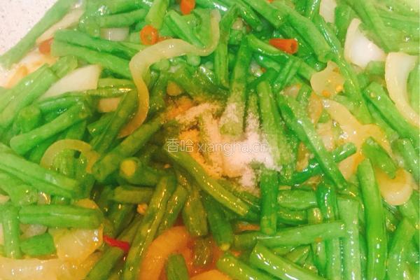 白洋葱炒豆角的做法图解4