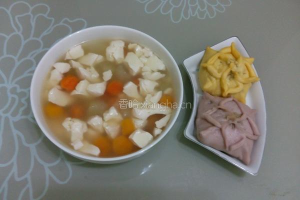 五彩豆腐汤的做法图解6