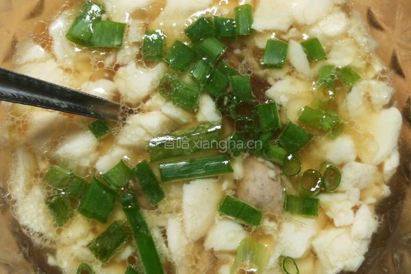葱花末煮水豆腐花的做法图解7