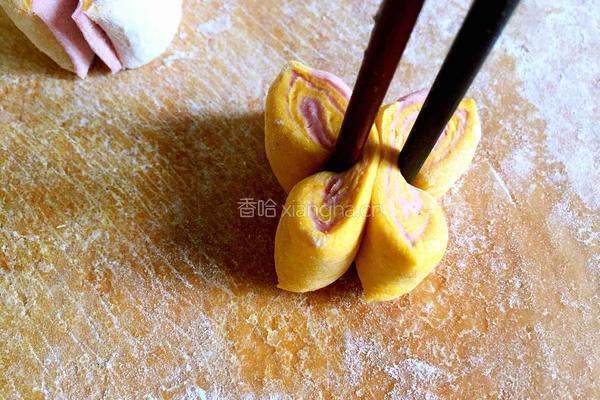 彩色蝴蝶花卷的做法图解9